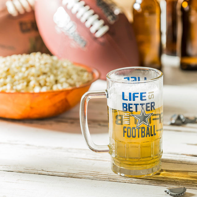 Glass Tankard Cup, with Gift Box, Dallas Cowboys - EG Collective - 801946814856