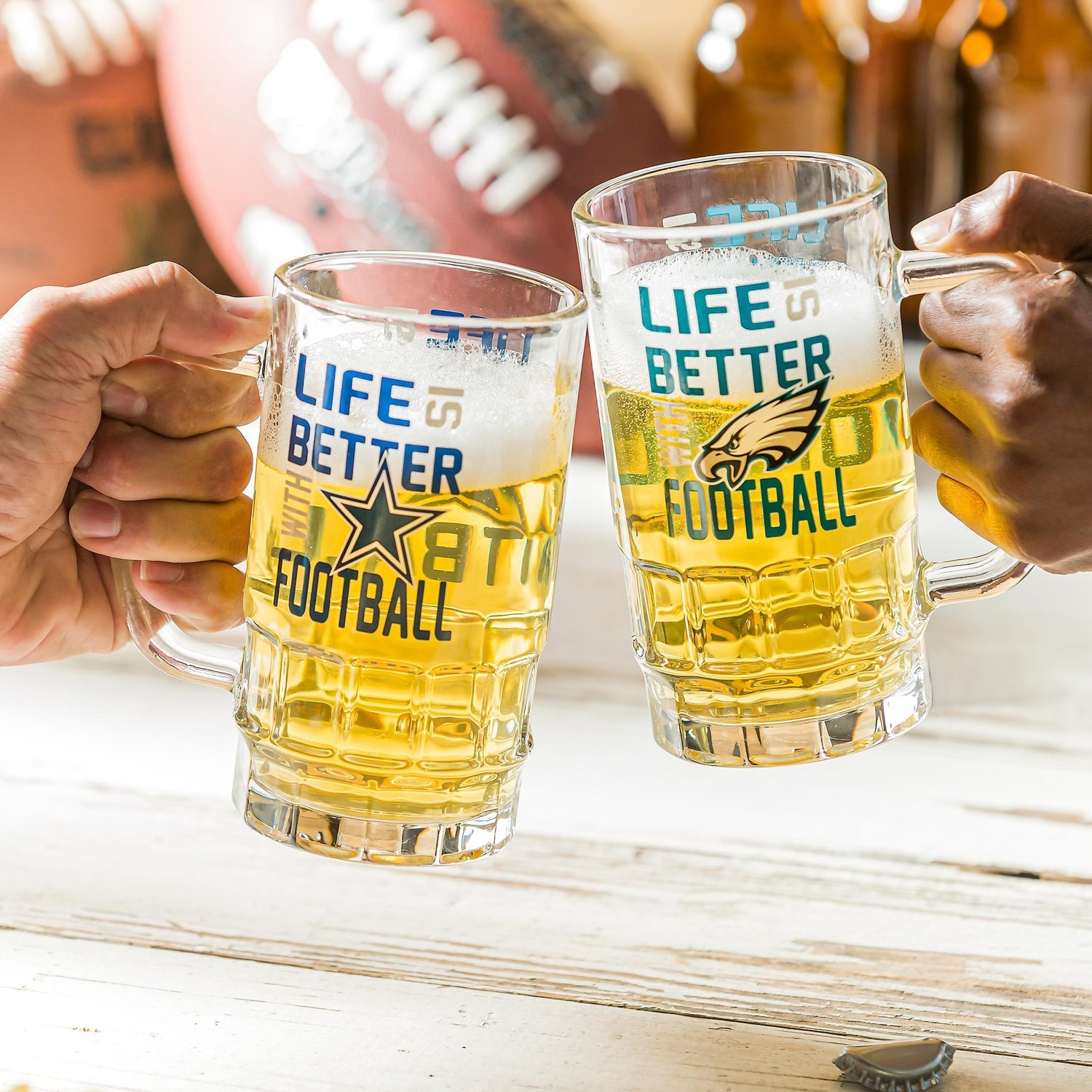 Glass Tankard Cup, with Gift Box, Dallas Cowboys - EG Collective - 801946814856