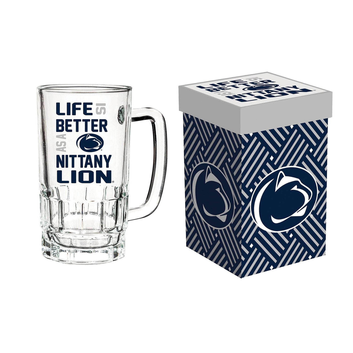 Glass Tankard Cup, with Gift Box, Penn State - EG Collective - 801946167143