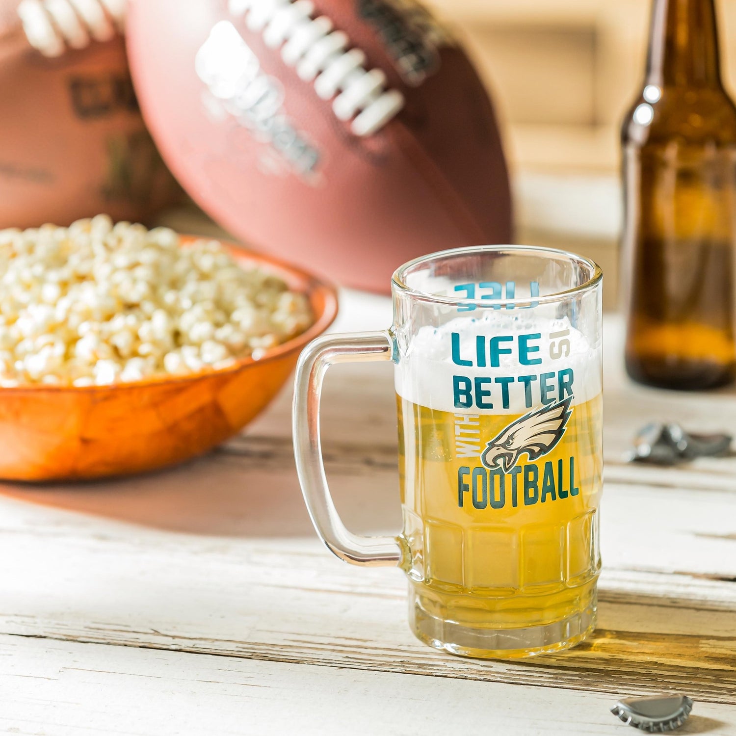 Glass Tankard Cup, with Gift Box, Philadelphia Eagles - EG Collective - 801946907077