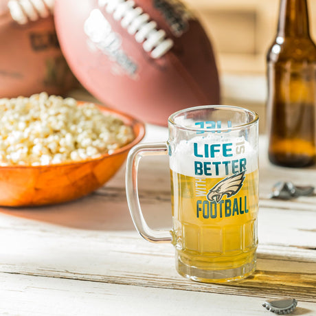 Glass Tankard Cup, with Gift Box, Philadelphia Eagles - EG Collective - 801946907077