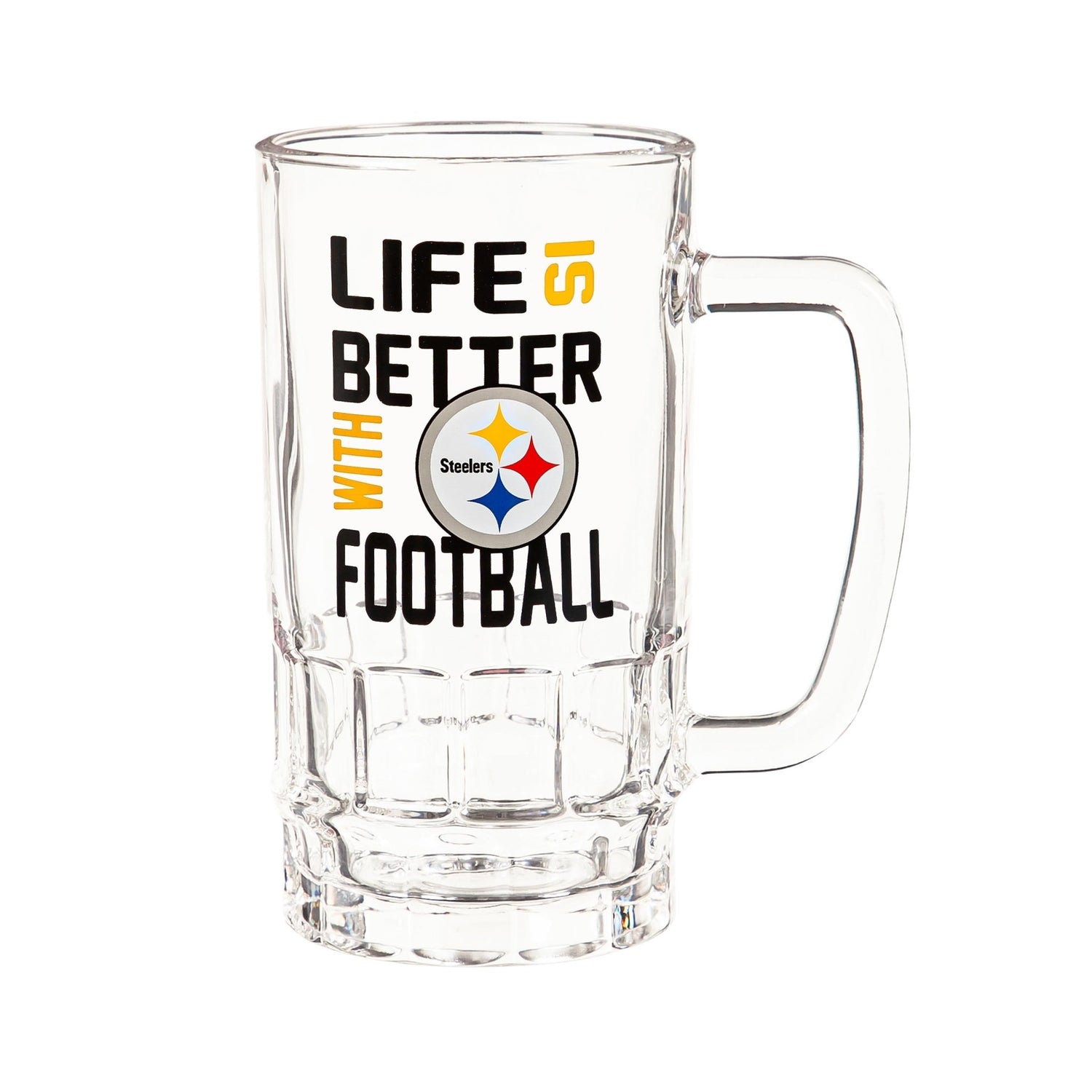 Glass Tankard Cup, with Gift Box, Pittsburgh Steelers - EG Collective - 801946873969