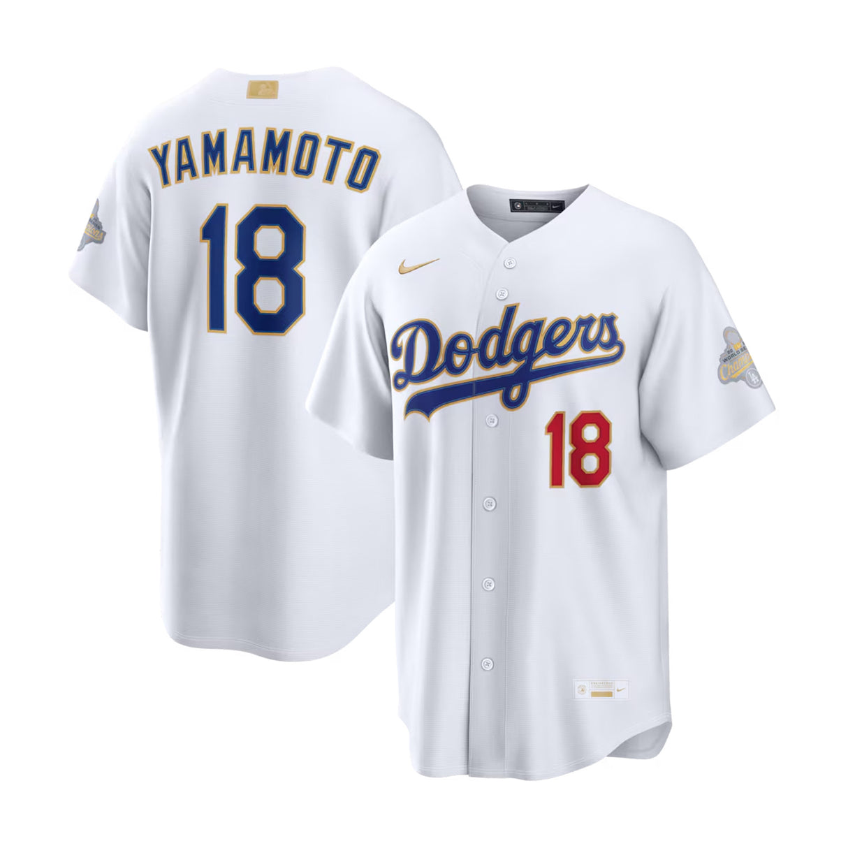 Los Angeles Dodgers Yoshinobu Yamamoto 2026 Gold Collection White Stadium Jersey