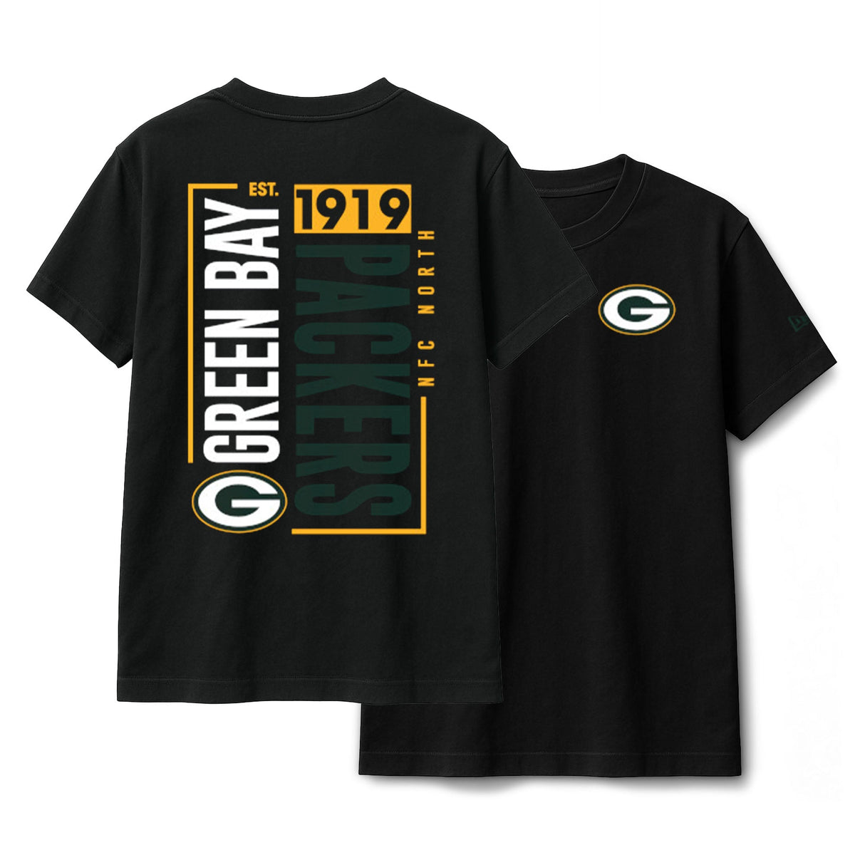 Green Bay Packers Black New Era 2 - Hit Boxy T-Shirt - New Era -