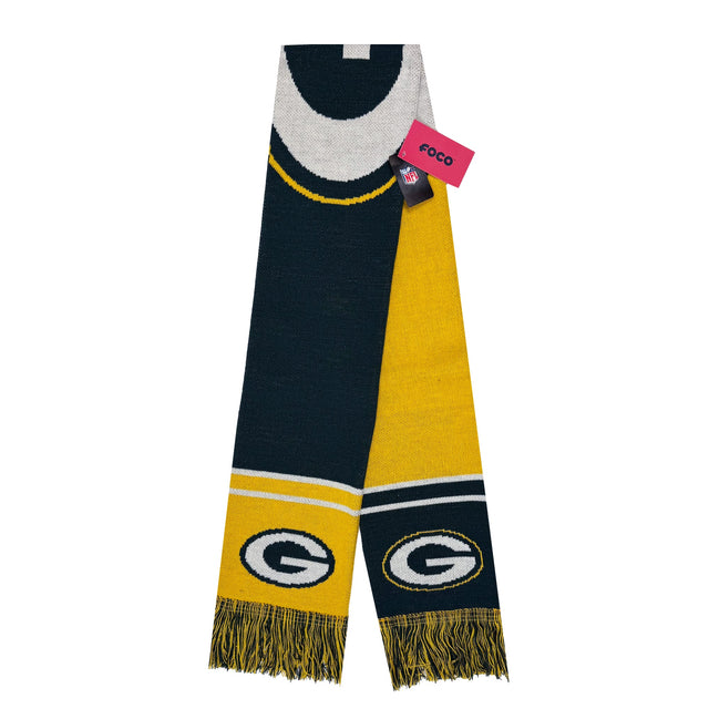 Green Bay Packers Color Block Double - Sided Scarf - FOCO -
