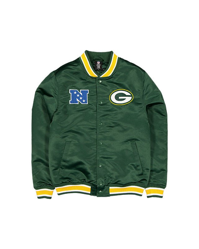 Green Bay Packers Green Satin Varsity Jacket - New Era -