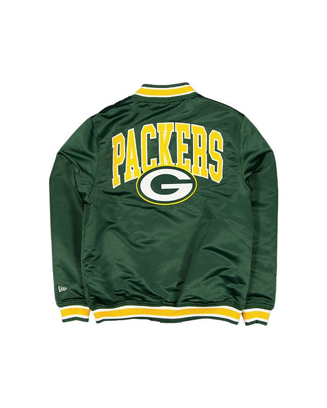 Green Bay Packers Green Satin Varsity Jacket - New Era -