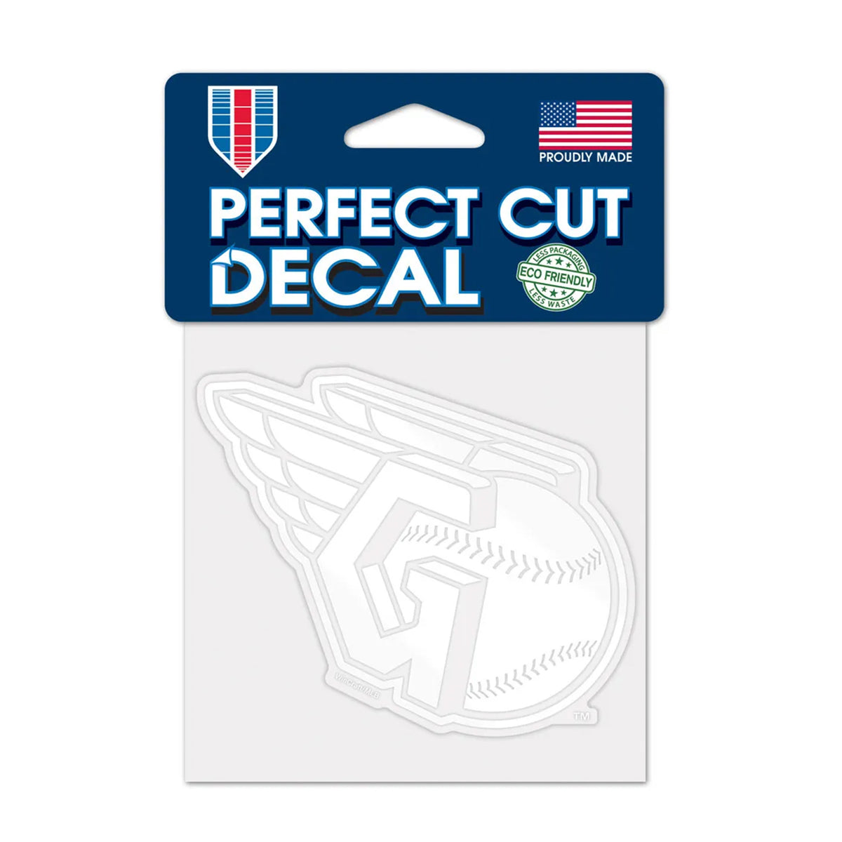 Cleveland Guardians White Logo 4x4 Perfect Cut Decal
