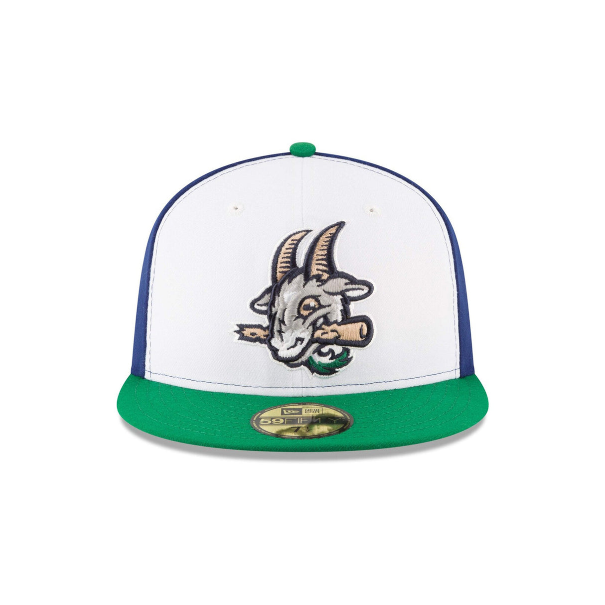 Hartford Yard Goats Alternate White Blue & Green 59FIFTY Fitted Hat - New Era - 230401425123