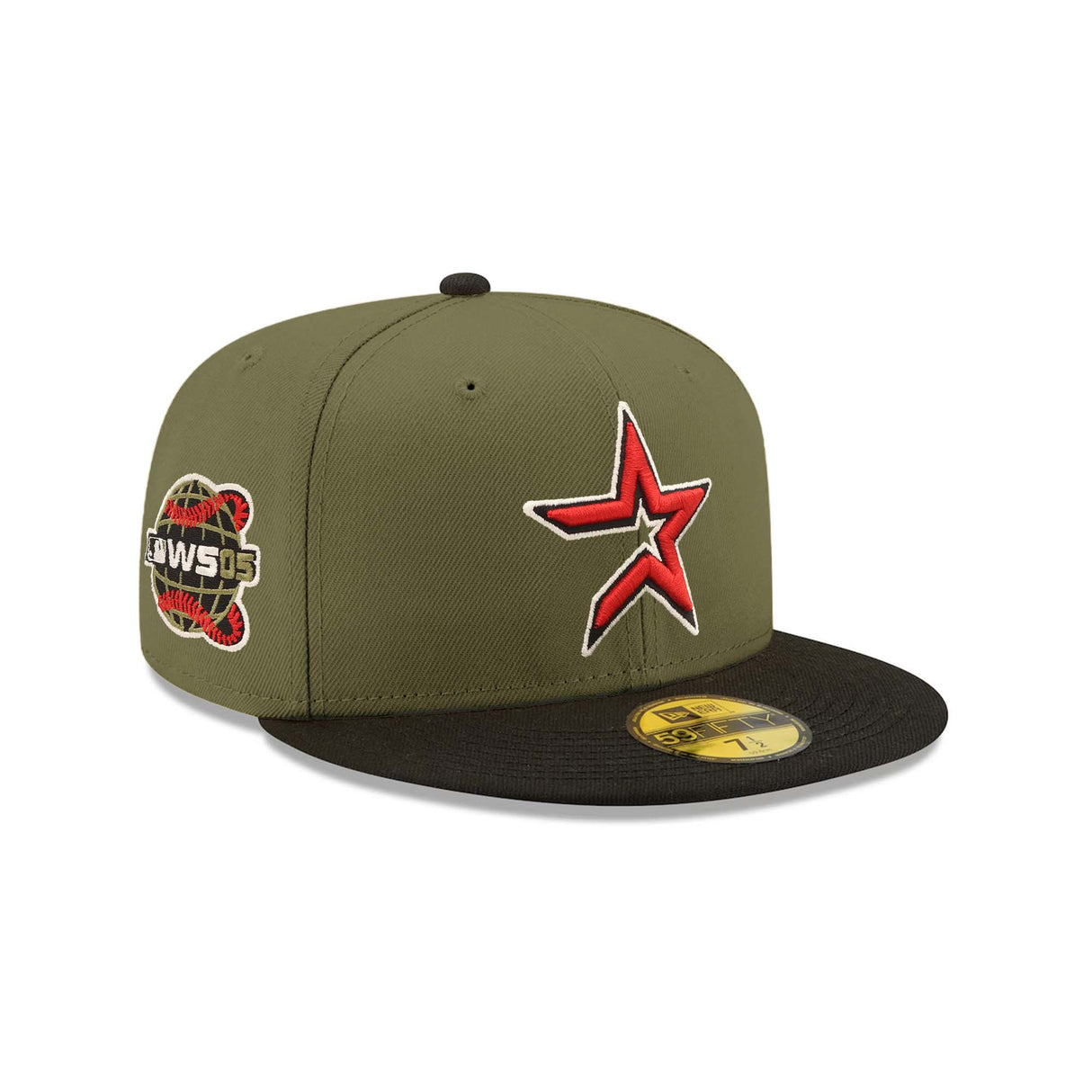 Houston Astros 2005 World Series Patch Olive & Black "Field Issue" 59FIFTY Fitted Hat - New Era -