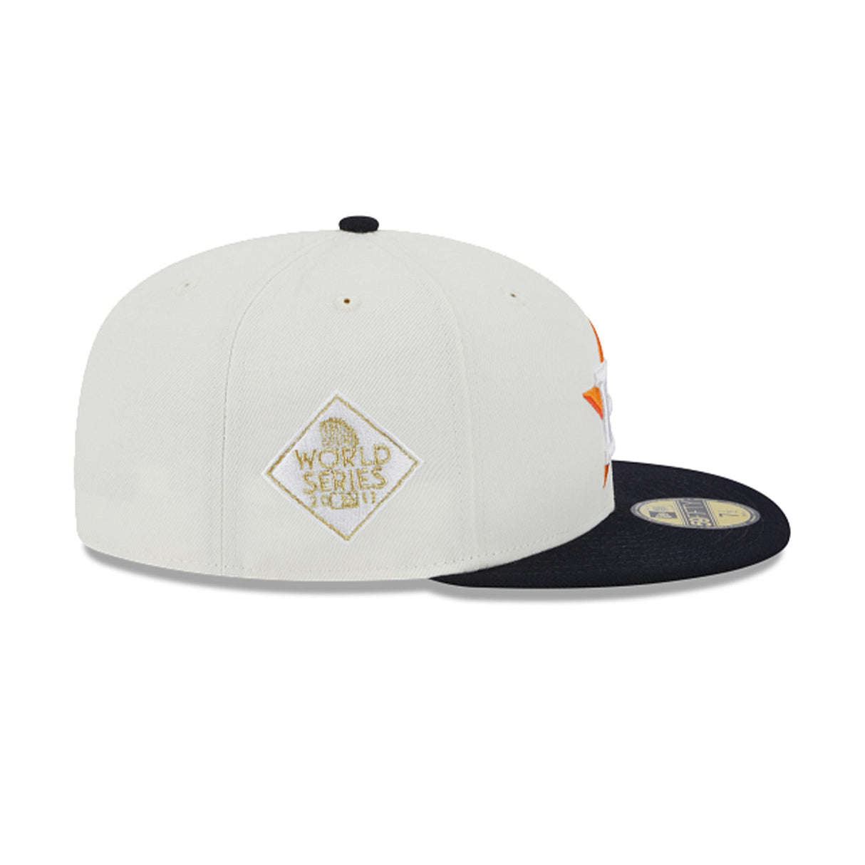 Houston Astros 2017 World Series Side Patch Cream & Navy 59FIFTY Fitted Hat - New Era - 23330440301