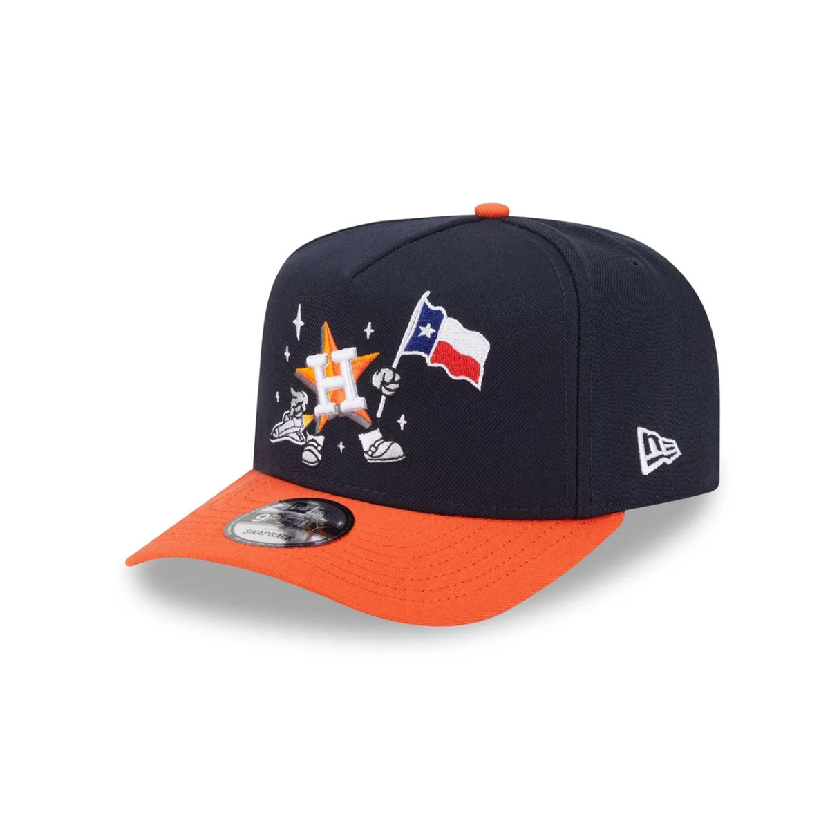 Houston Astros Cartoon Navy & Orange 9FIFTY A-Frame Snapback Hat - New Era - 230118403