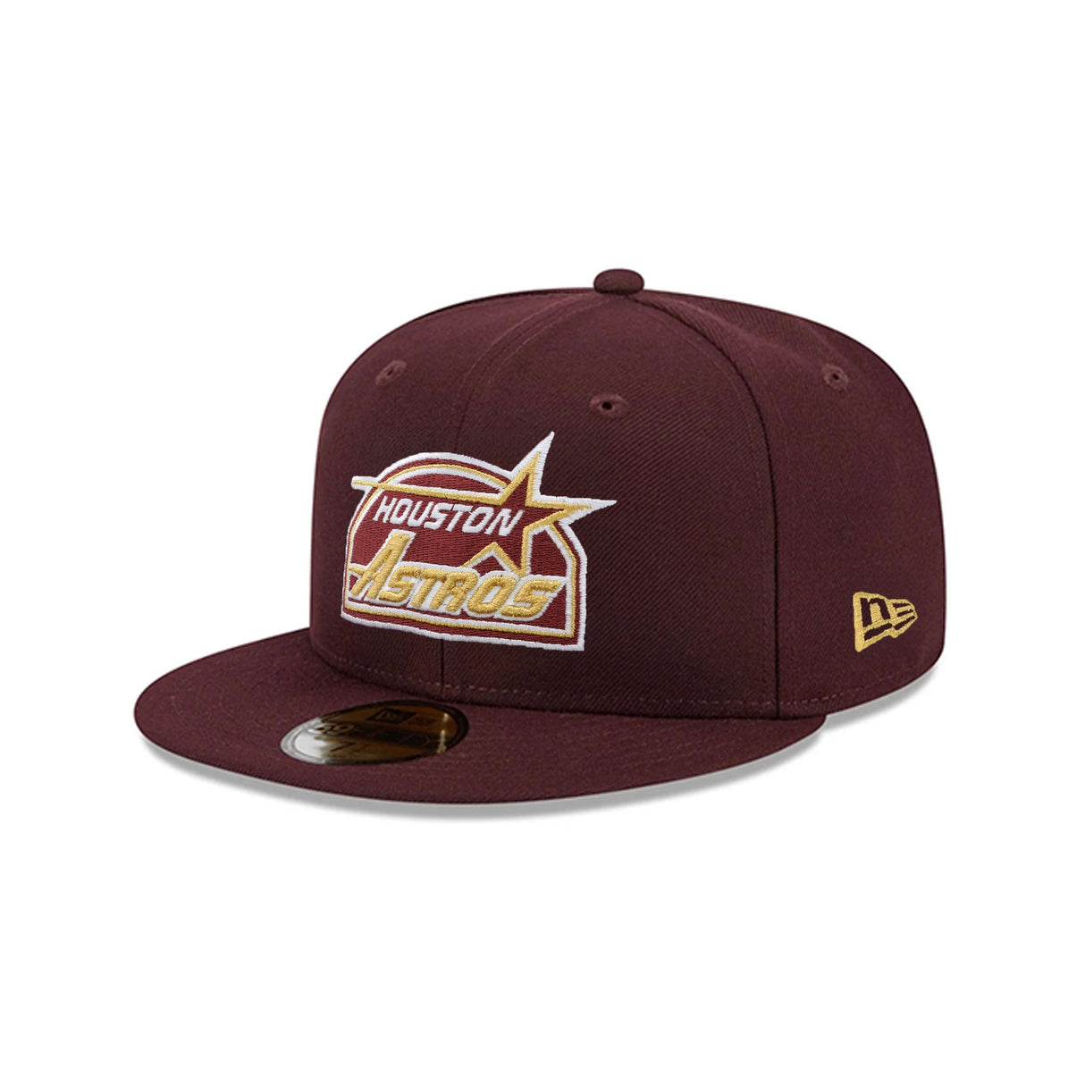 Houston Astros Cooperstown Collection Metallic Gold Logo Maroon 59FIFTY Fitted Hat - New Era - 23863840312