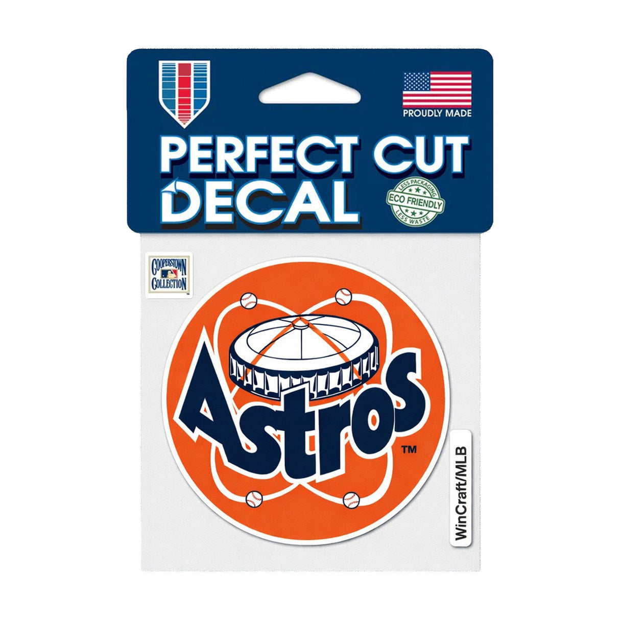 Houston Astros Cooperstown Collection Retro Logo 4x4 Perfect Cut Decal - Wincraft - 3210403