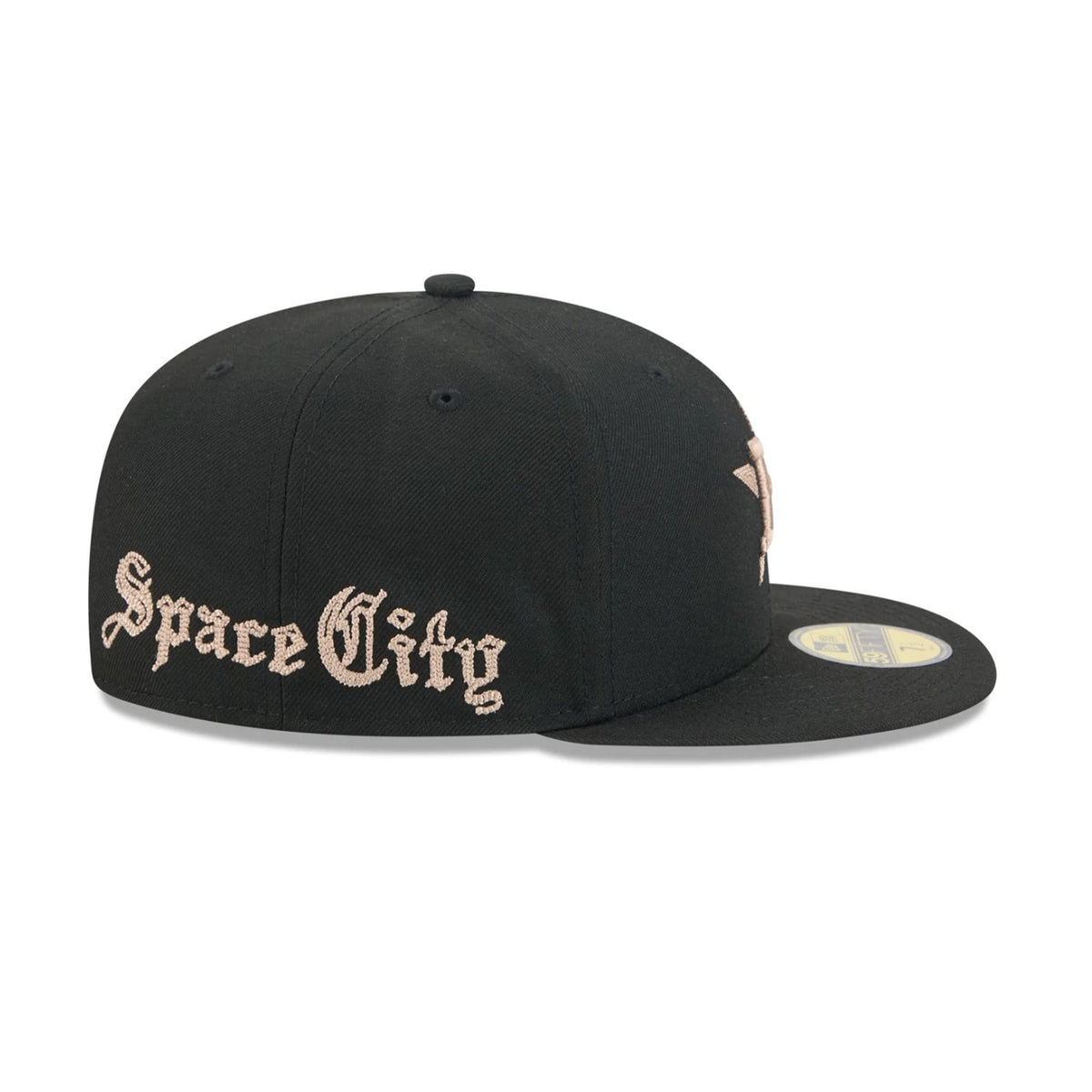 Houston Astros Gothic Lettering Black 59FIFTY Fitted Hat - New Era - 23014340301