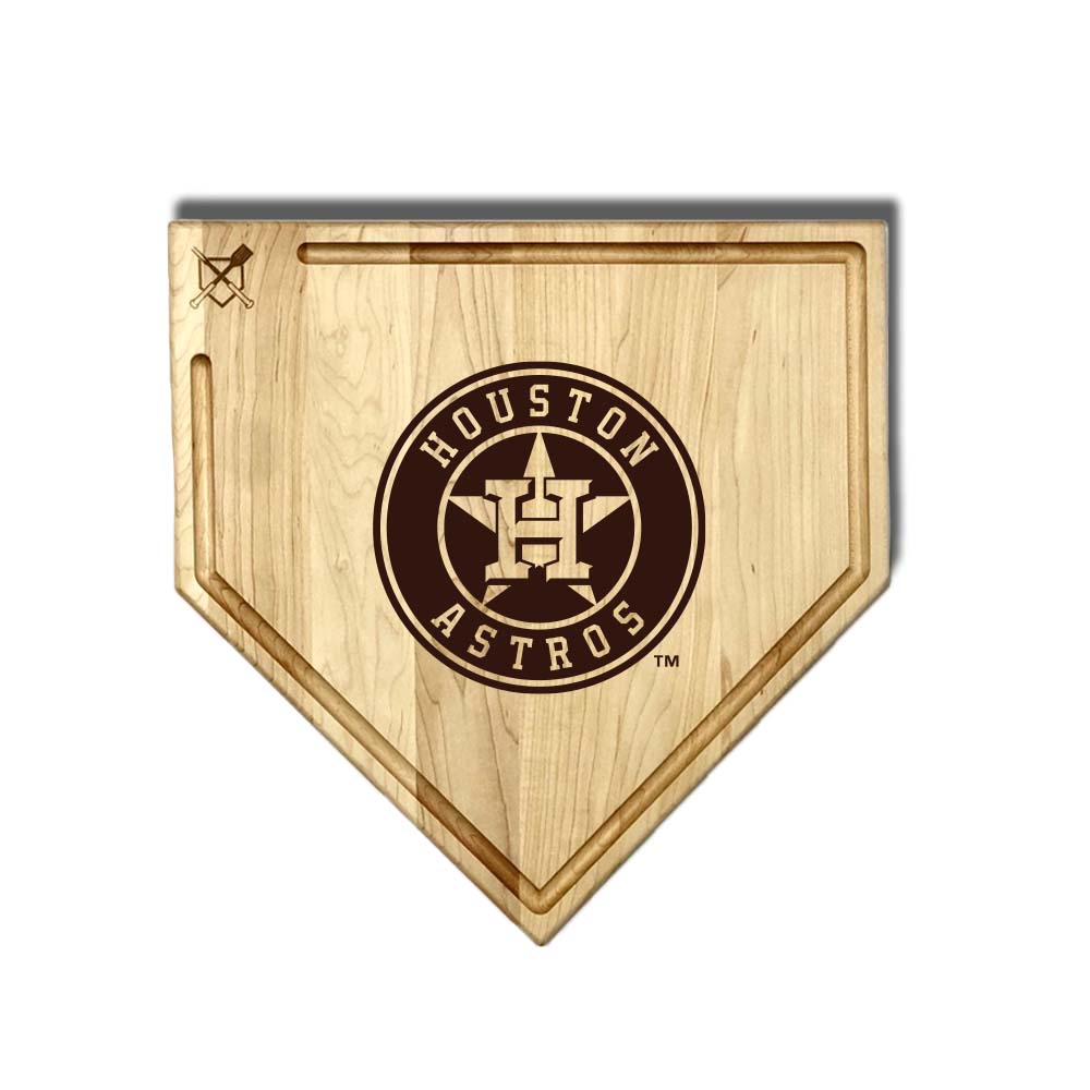 Houston Astros Home Plate Cutting Boards | Multiple Sizes | Multiple Designs - Baseball BBQ -