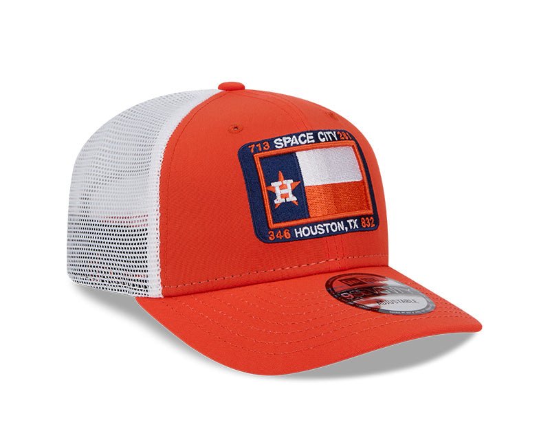 Houston Astros Space City 713 Orange & White 9SEVENTY Snapback Trucker Hat - New Era - 23310640301