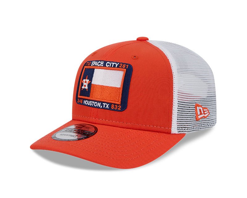 Houston Astros Space City 713 Orange & White 9SEVENTY Snapback Trucker Hat - New Era - 23310640301