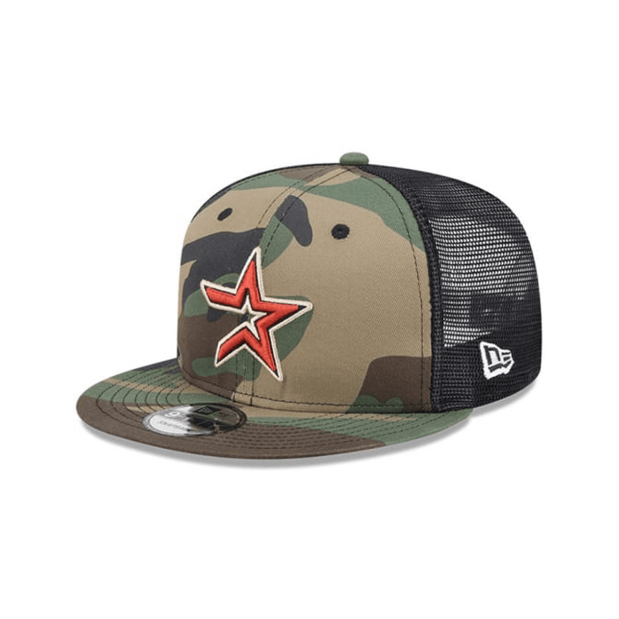 Houston Astros Woodland Camo 9FIFTY Snapback Trucker Hat - New Era - 23012640302