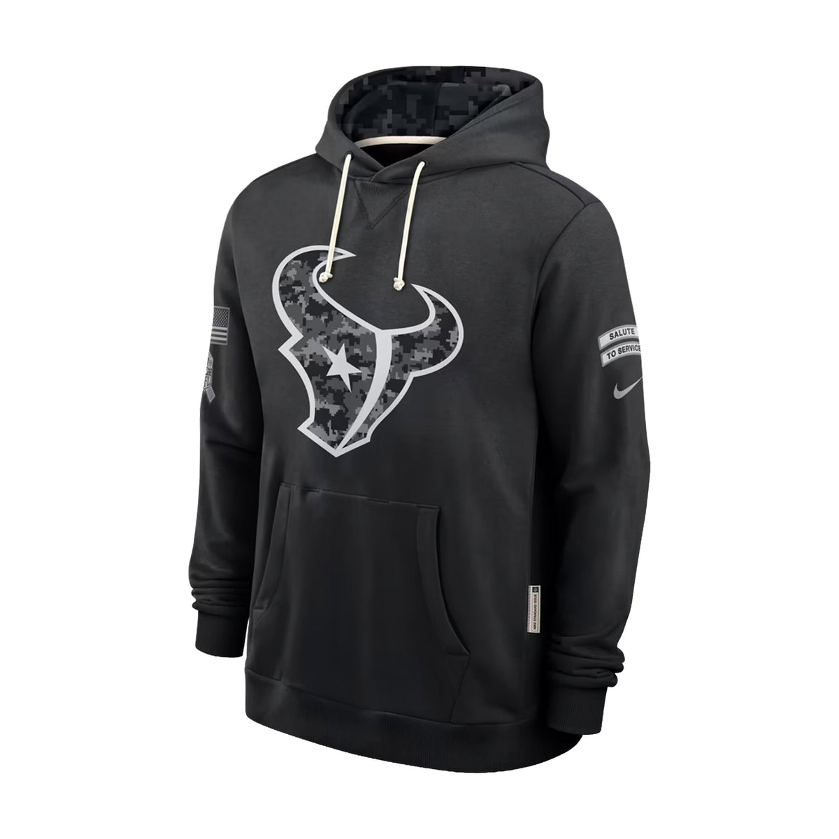 Houston Texans 2026 Salute to Service Sideline Black Dri-FIT Pullover Hoodie - New Era - 230590213201