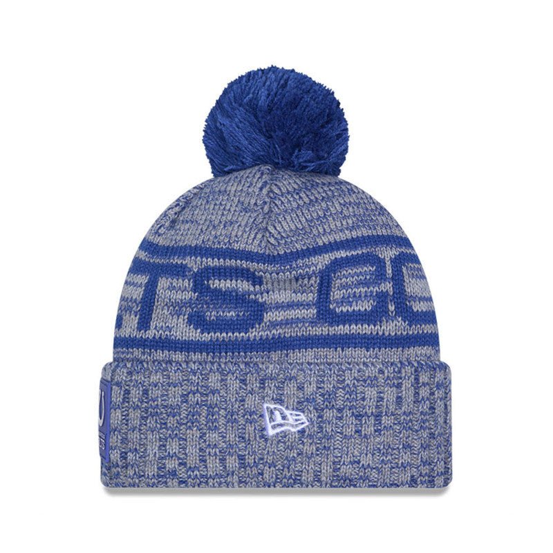 Indianapolis Colts Blue/Gray Pom Knit Beanie - New Era -