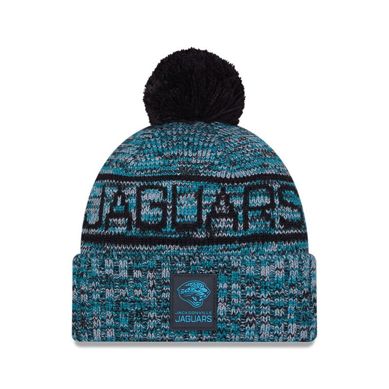 Jacksonville Jaguars Script Pom Cuffed Knit Beanie - New Era -