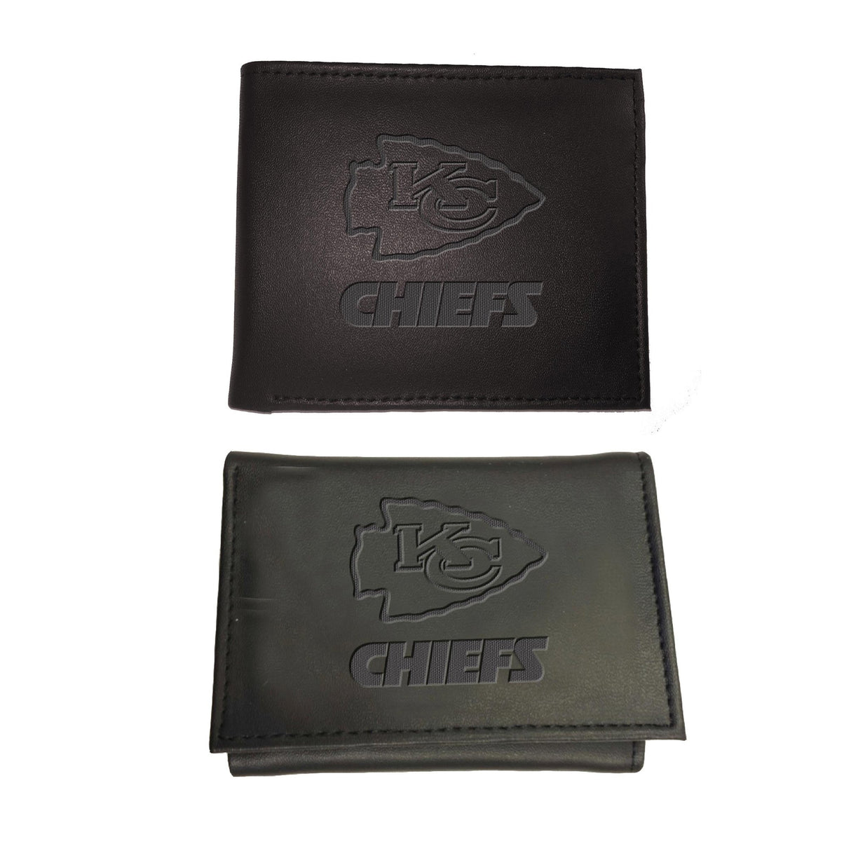 Kansas City Chiefs, Bi - Fold and Tri - Fold Wallet Gift Set, Black - EG Collective - 801946326878