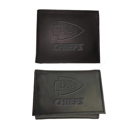 Kansas City Chiefs, Bi - Fold and Tri - Fold Wallet Gift Set, Black - EG Collective - 801946326878