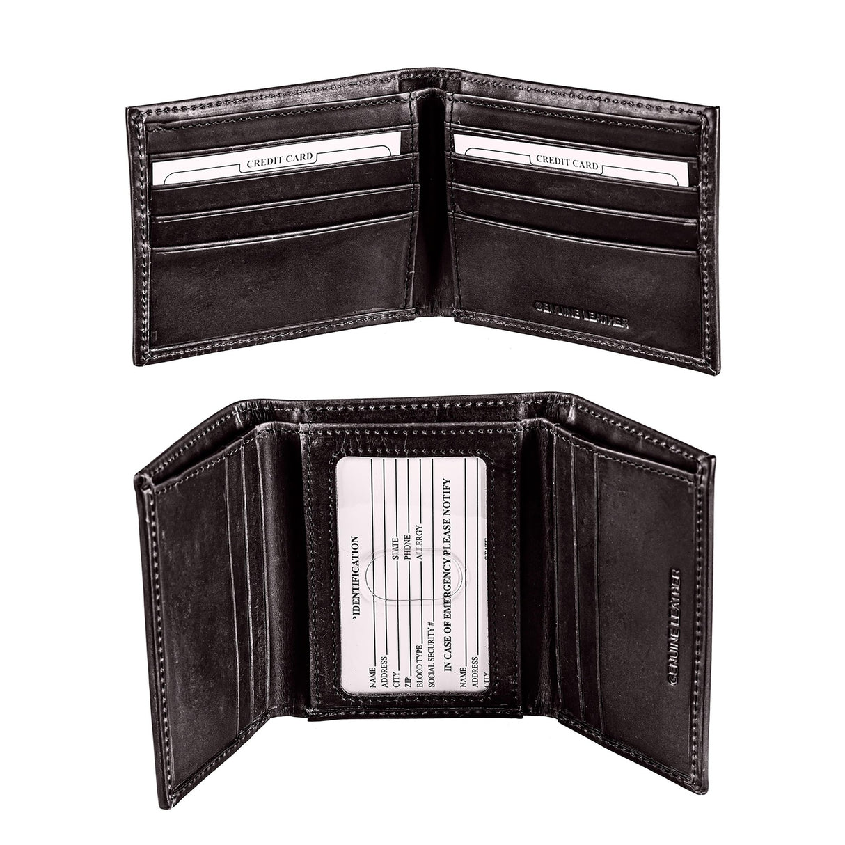 Kansas City Chiefs, Bi - Fold and Tri - Fold Wallet Gift Set, Black - EG Collective - 801946326878