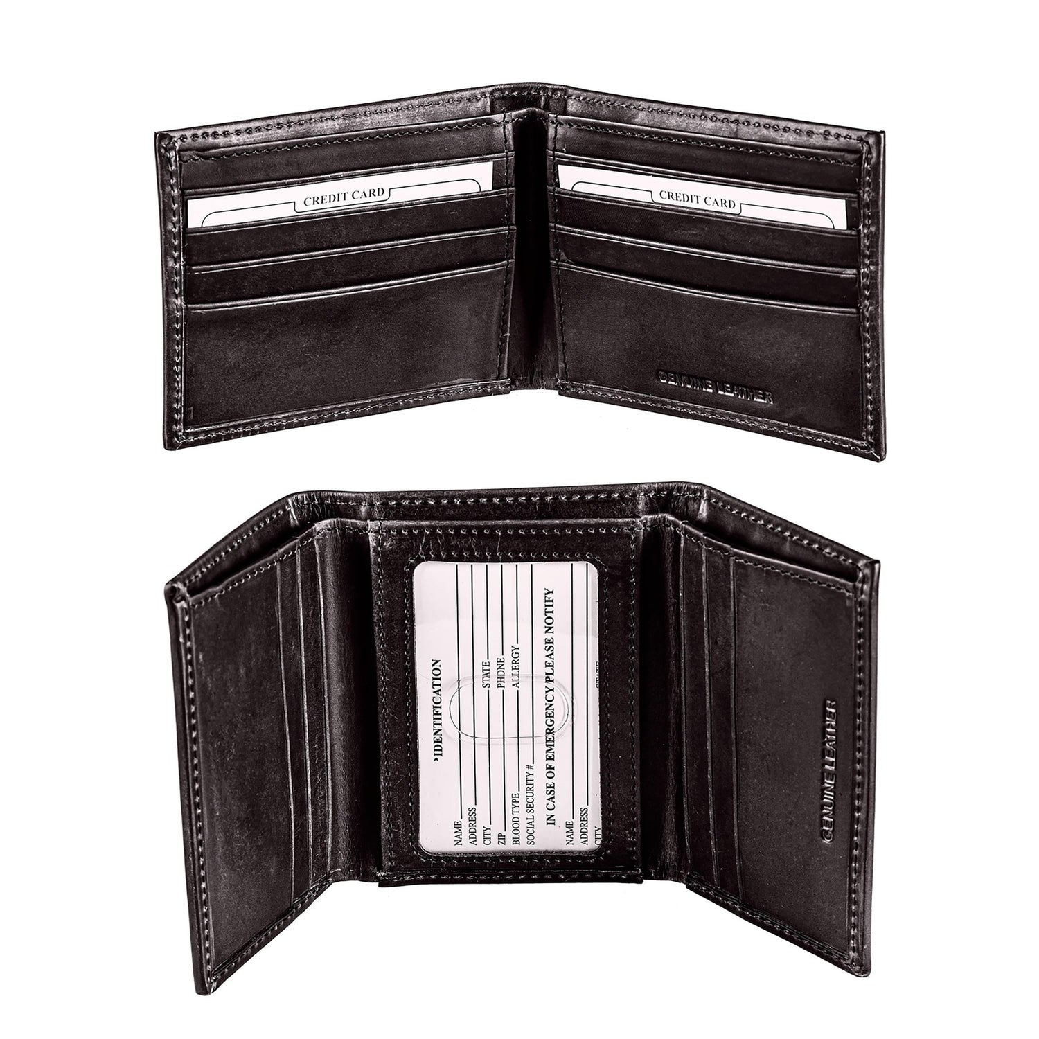Kansas City Chiefs, Bi - Fold and Tri - Fold Wallet Gift Set, Black - EG Collective - 801946326878