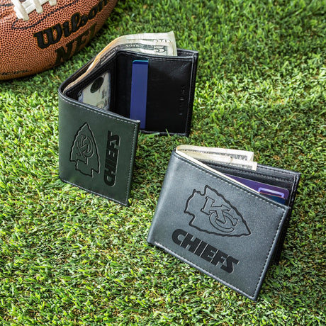 Kansas City Chiefs, Bi - Fold and Tri - Fold Wallet Gift Set, Black - EG Collective - 801946326878