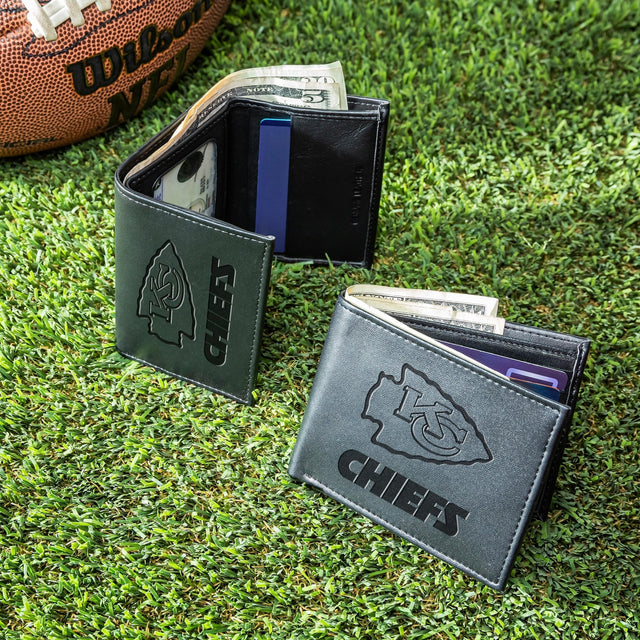 Kansas City Chiefs, Bi - Fold and Tri - Fold Wallet Gift Set, Black - EG Collective - 801946326878