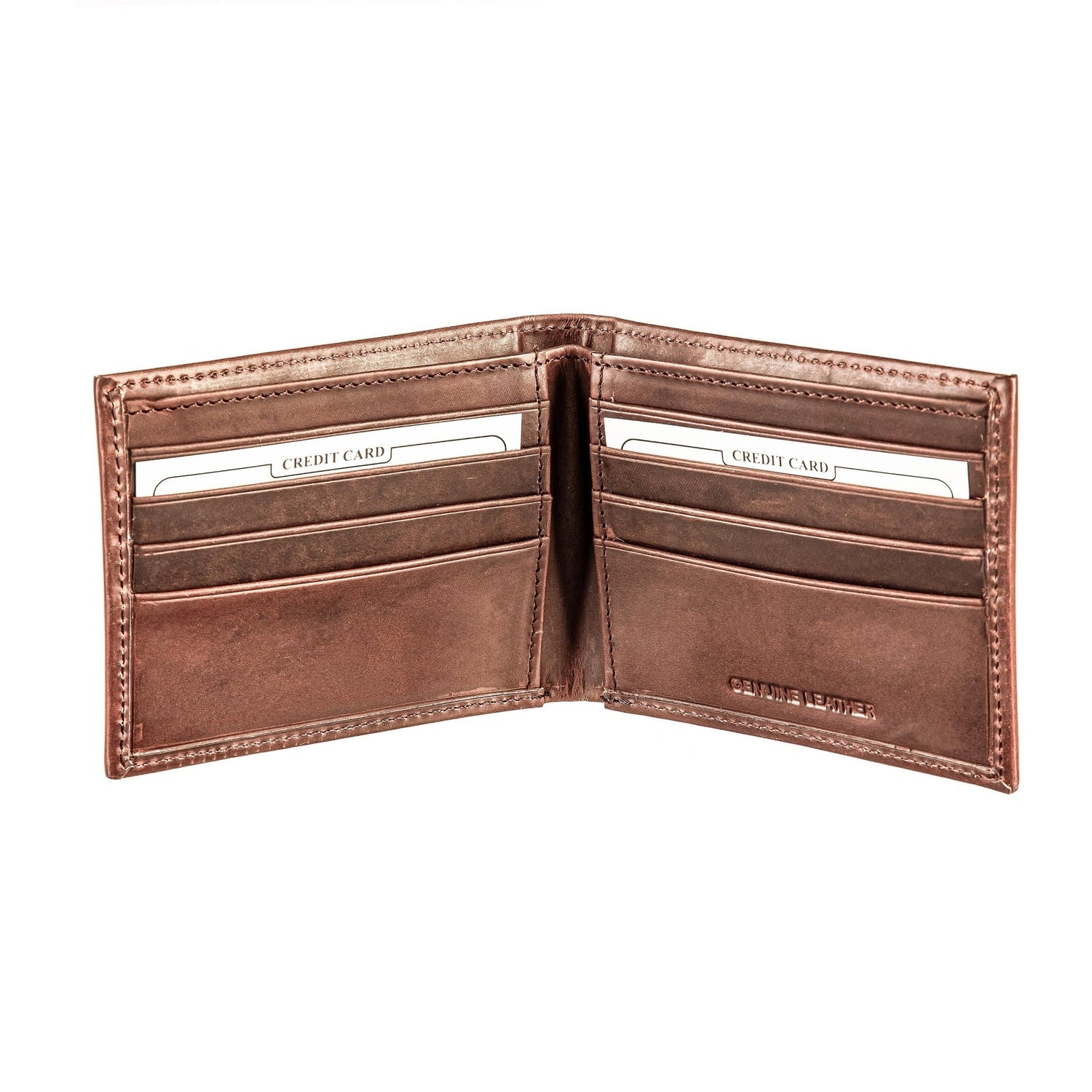 Kansas City Chiefs, Bi - Fold Wallet, Brown, CH, 100% Genuine Leather - EG Collective - 808412080036