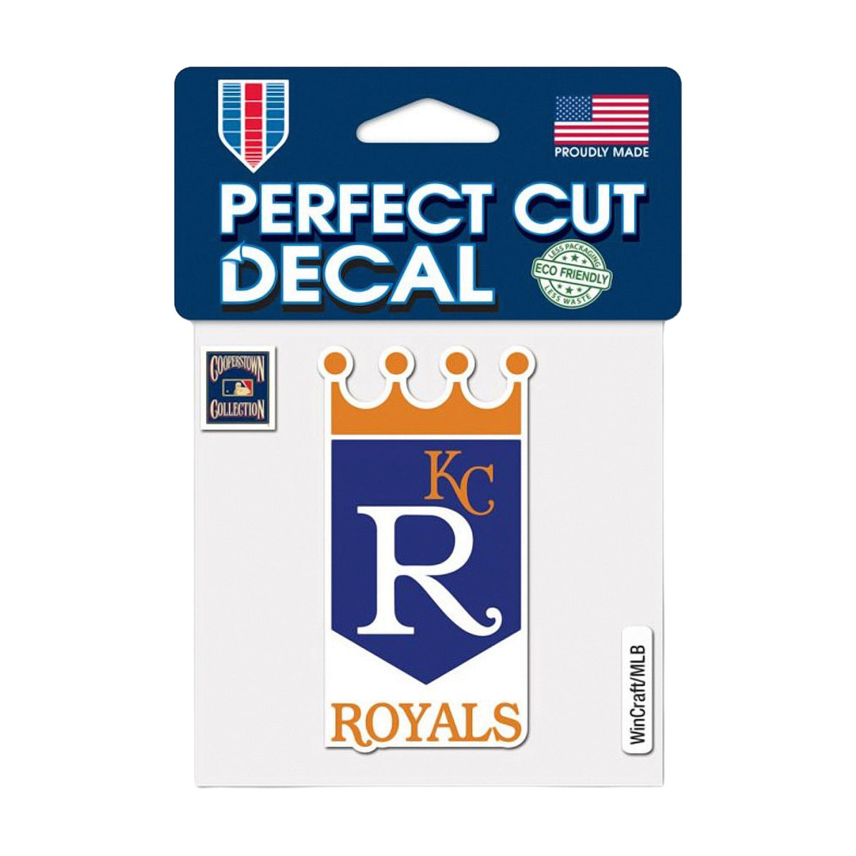 Kansas City Royals Cooperstown Collection Crown Shield Logo 4x4 Perfect Cut Decal - Wincraft - 3210426