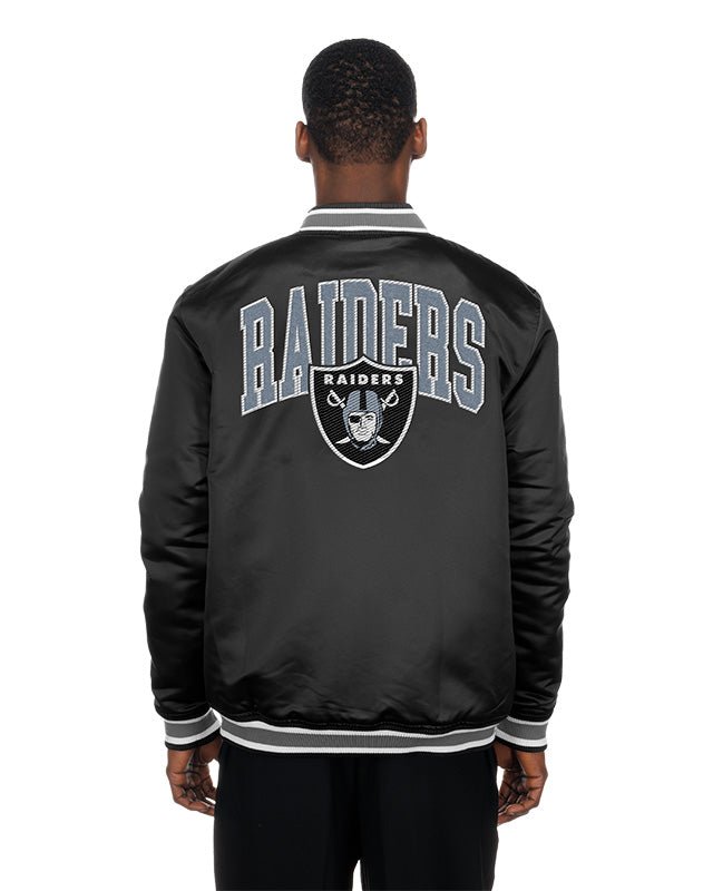 Las Vegas Raiders Black Satin Varsity Jacket - New Era -
