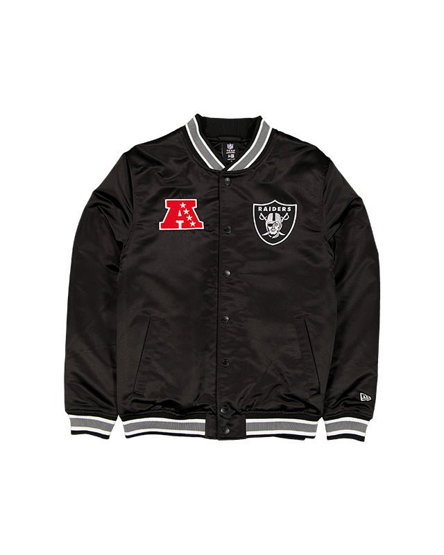 Las Vegas Raiders Black Satin Varsity Jacket - New Era -