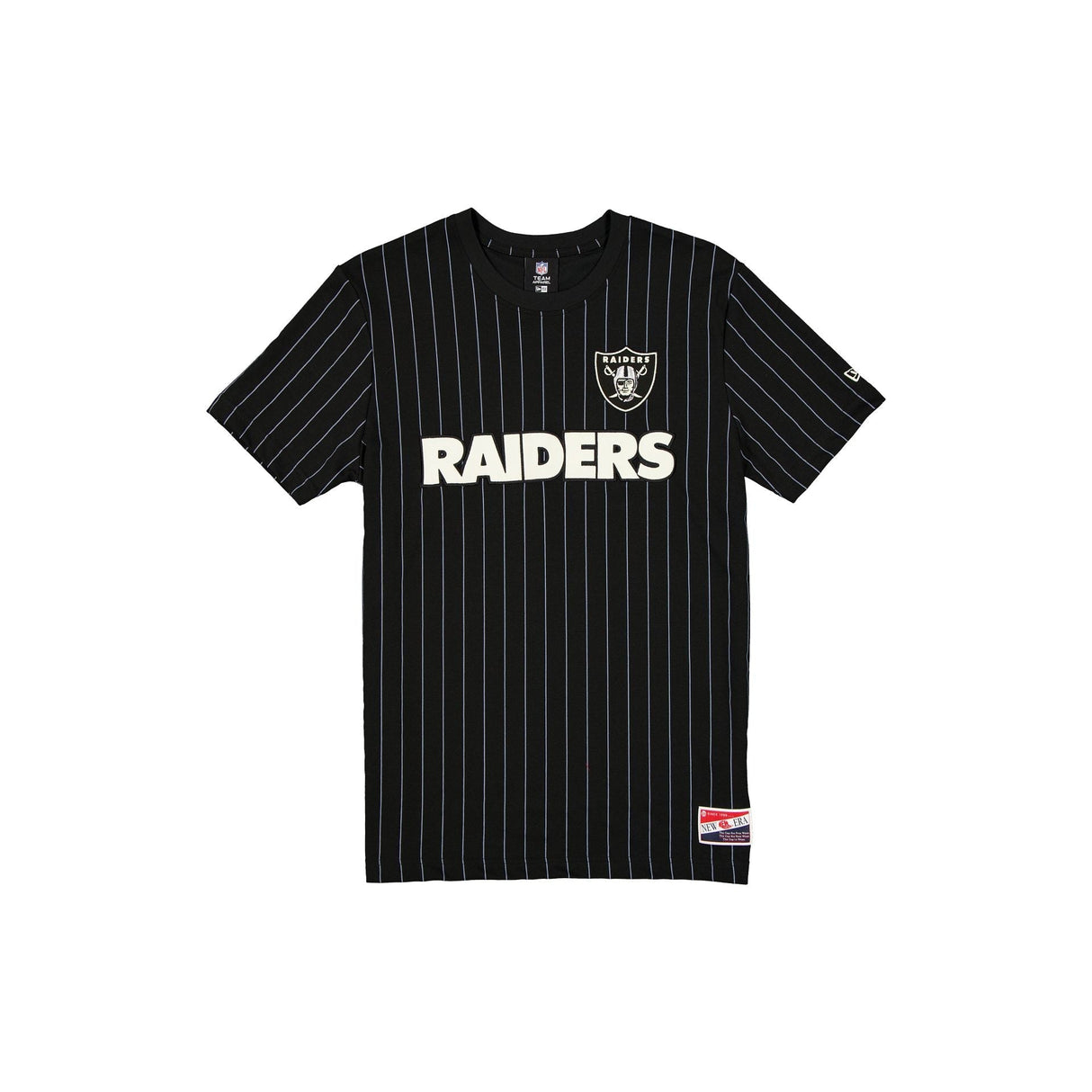 Las Vegas Raiders Black & White New Era Throwback Pinstripe T-Shirt - New Era -