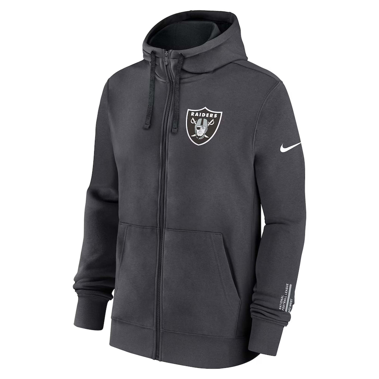 Las Vegas Raiders Nike Anthracite Primetime Club Full - Zip Hoodie - Nike -