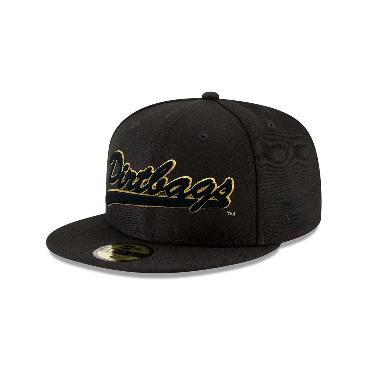 Long Beach State Dirtbags Black/Yellow Script 59FIFTY Fitted Hat - New Era -