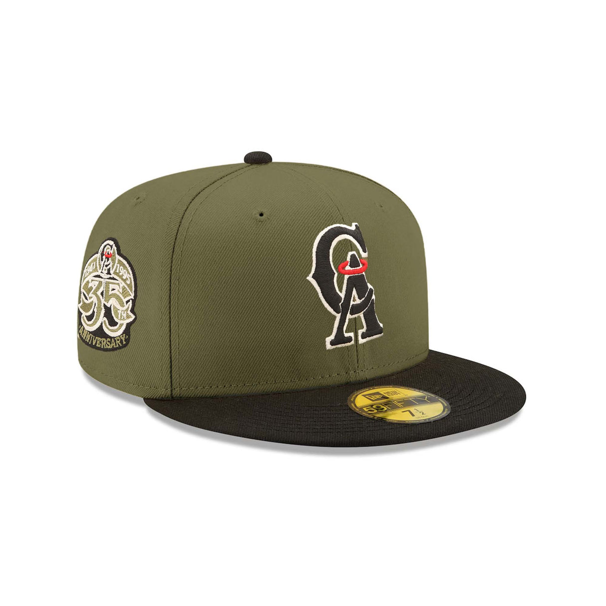 Los Angeles Angels 35th Patch Olive & Black "Field Issue" 59FIFTY Fitted Hat - New Era -