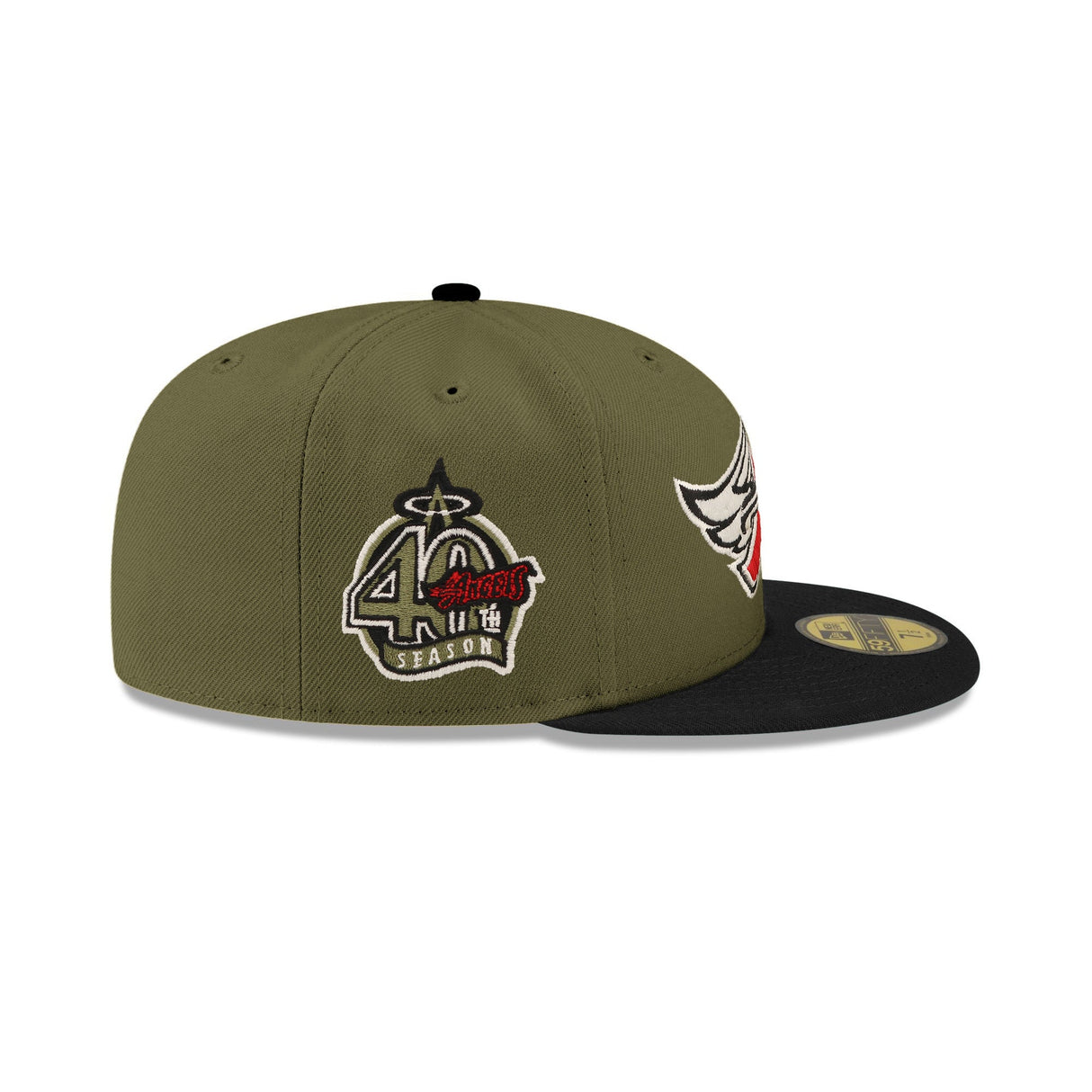 Los Angeles Angels 40th Patch Olive & Black "Field Issue" 59FIFTY Fitted Hat - New Era -