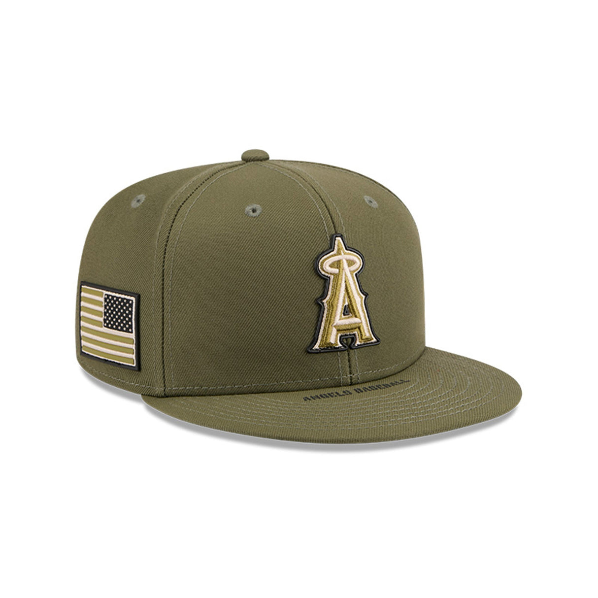 Los Angeles Angels Armed Forces Day Olive Green 59FIFTY Fitted Hat - New Era - 37090240203