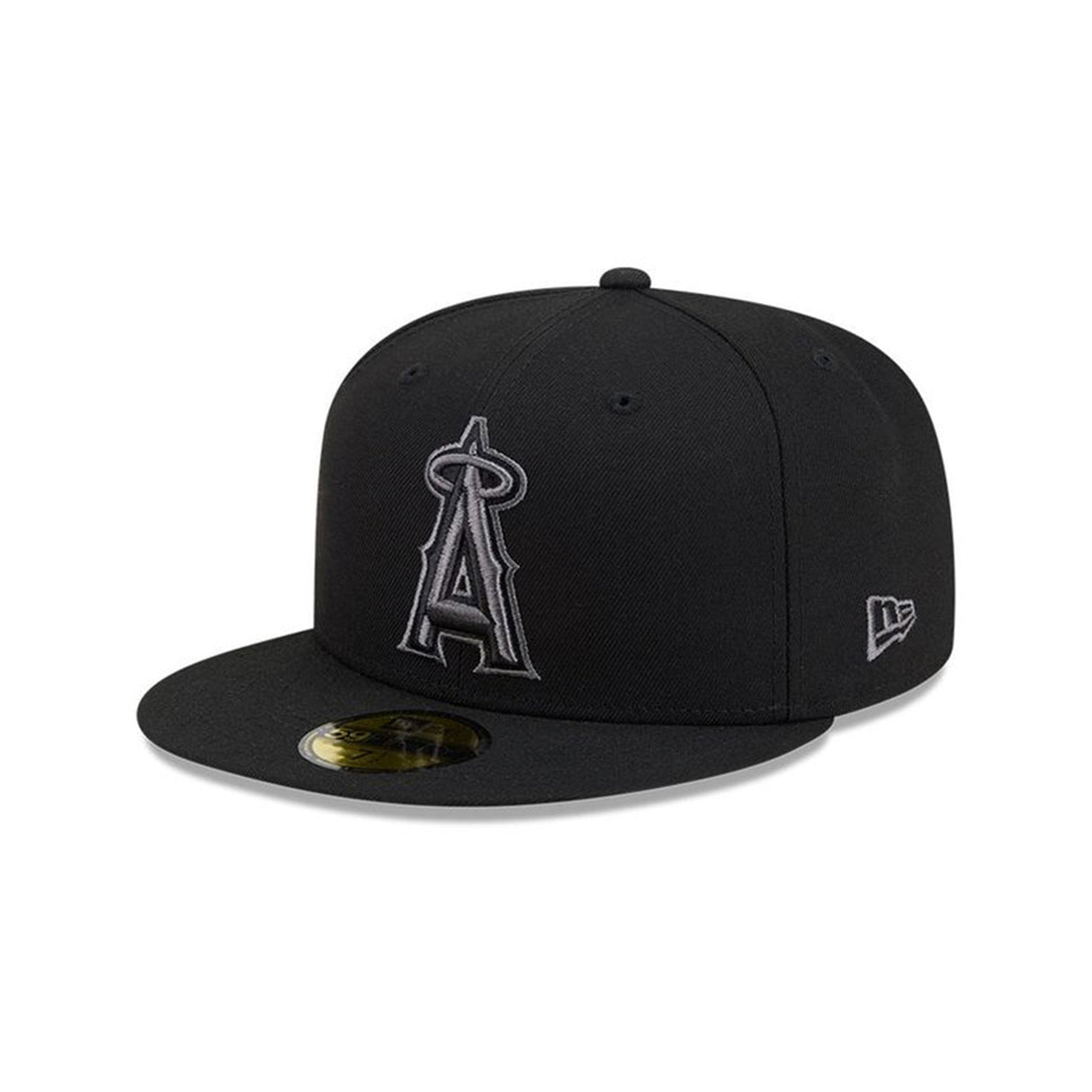 Los Angeles Angels Basic Black & Graphite Logo 59FIFTY Fitted Hat - New Era - 23863540201