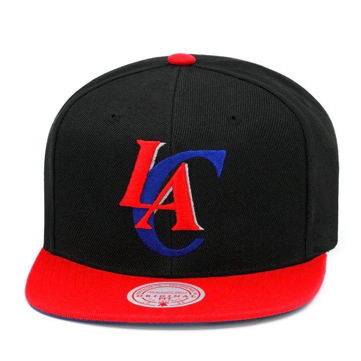 Los Angeles Clippers Black/Red Snapback Hat - Mitchell & Ness -