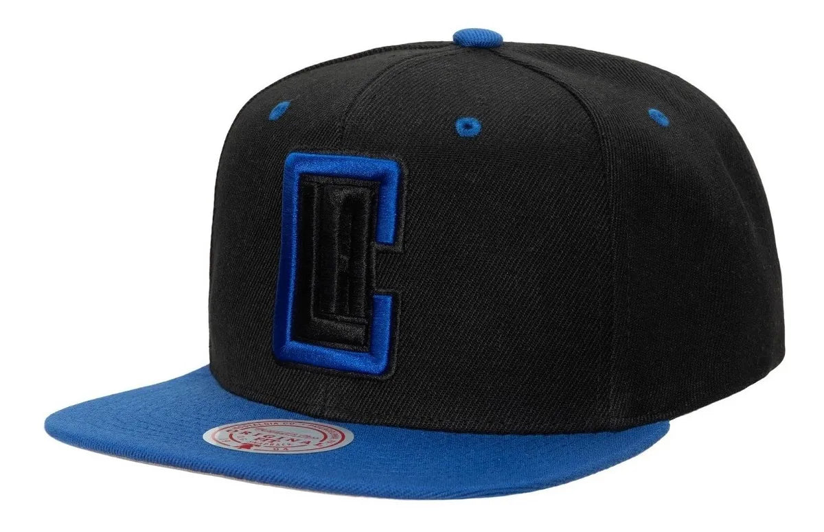 Los Angeles Clippers Black/Royal Core Basic Adjustable Snapback Hat - Mitchell & Ness -