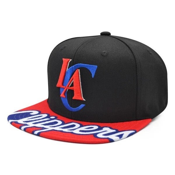 Los Angeles Clippers Script Color block Adjustable Snapback Hat - Mitchell & Ness -