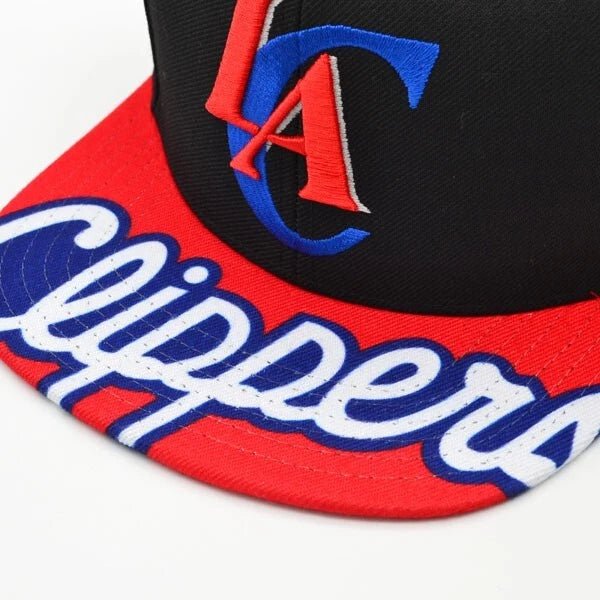 Los Angeles Clippers Script Color block Adjustable Snapback Hat - Mitchell & Ness -