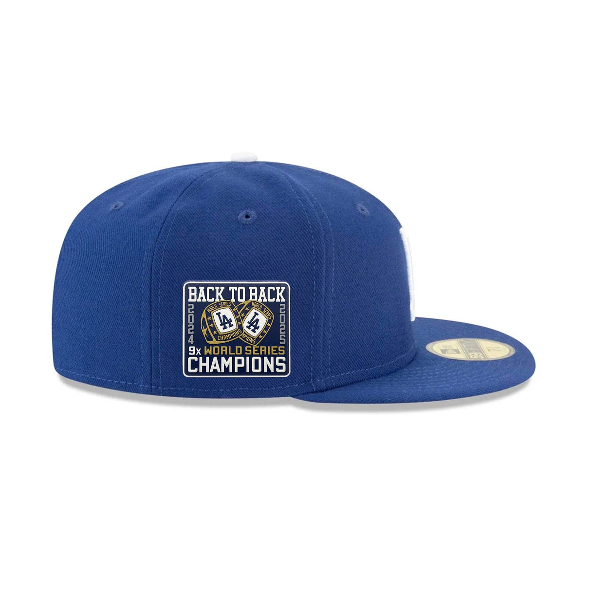 Los Angeles Dodgers 2025 Back To Back World Series Champs Ring TPU Patch Royal 59FIFTY - New Era -