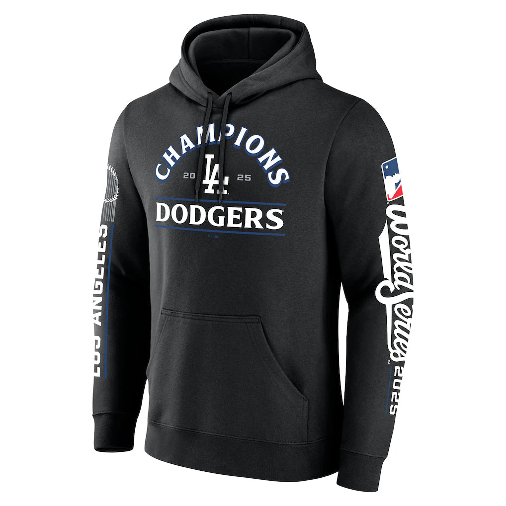 Los Angeles Dodgers 2025 World Series Champions Black Pullover Hoodie - Fanatics -