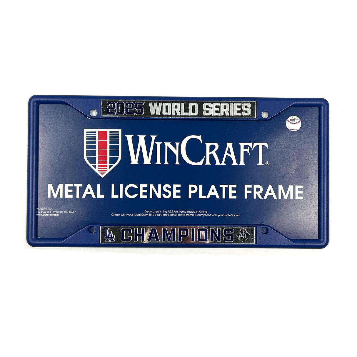 Los Angeles Dodgers 2025 World Series Champions Metal License Plate Frame - Wincraft -